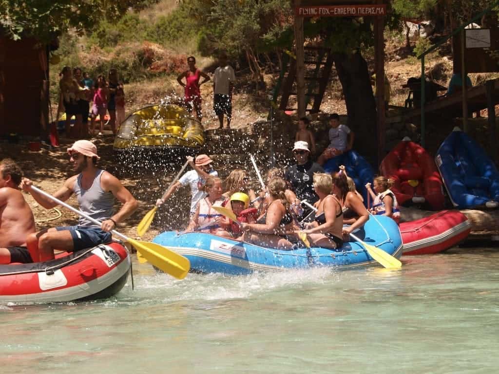 Family enjoying the Acheron River